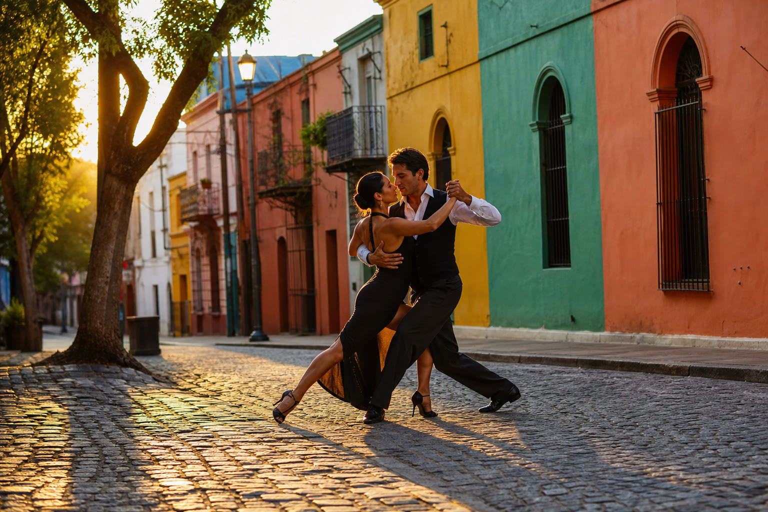 Pareja bailando tango en Buenos Aires